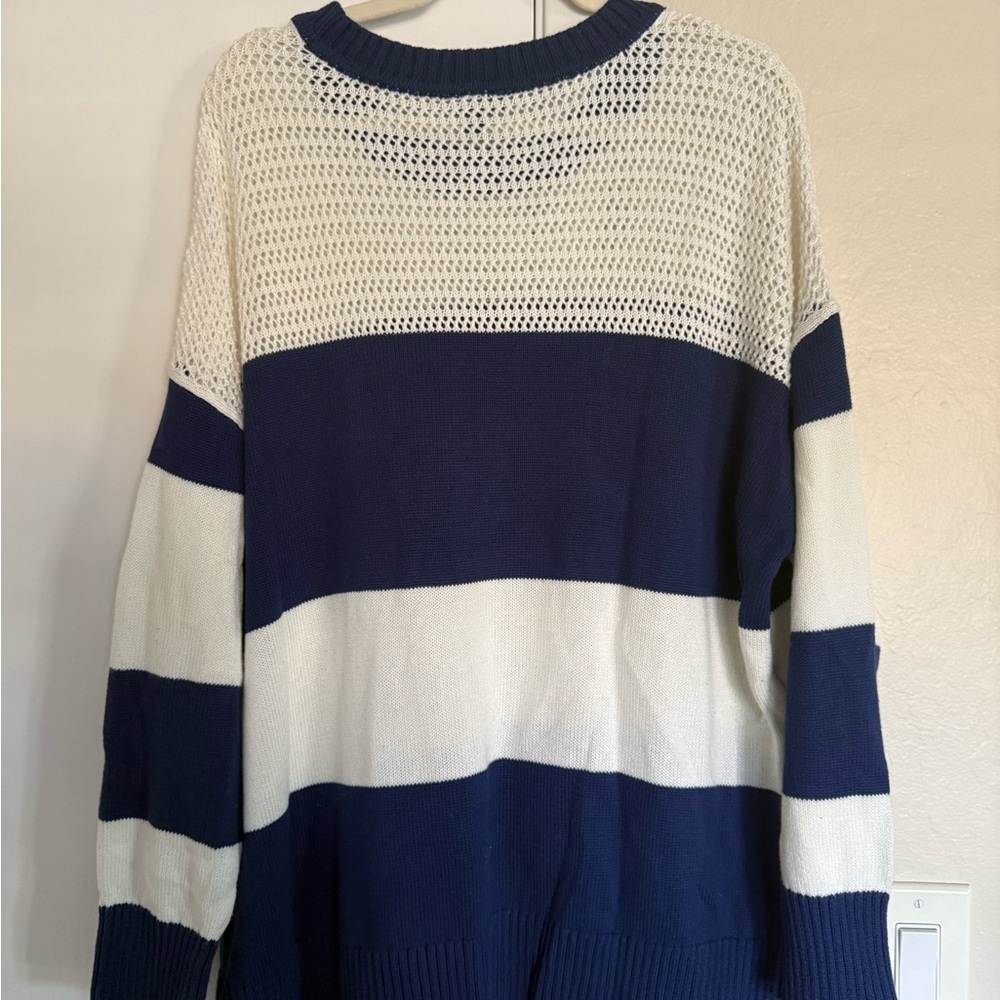 Torrid Navy and White Merci Sweater - Picture 4 of 5